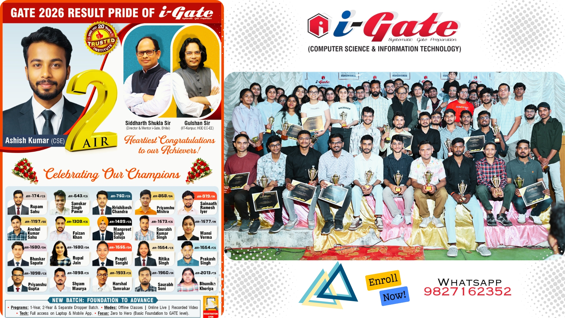 🎯 GATE 2026 RESULT & i-GATE Bhilai: A Story of Rank, Results & Real Success